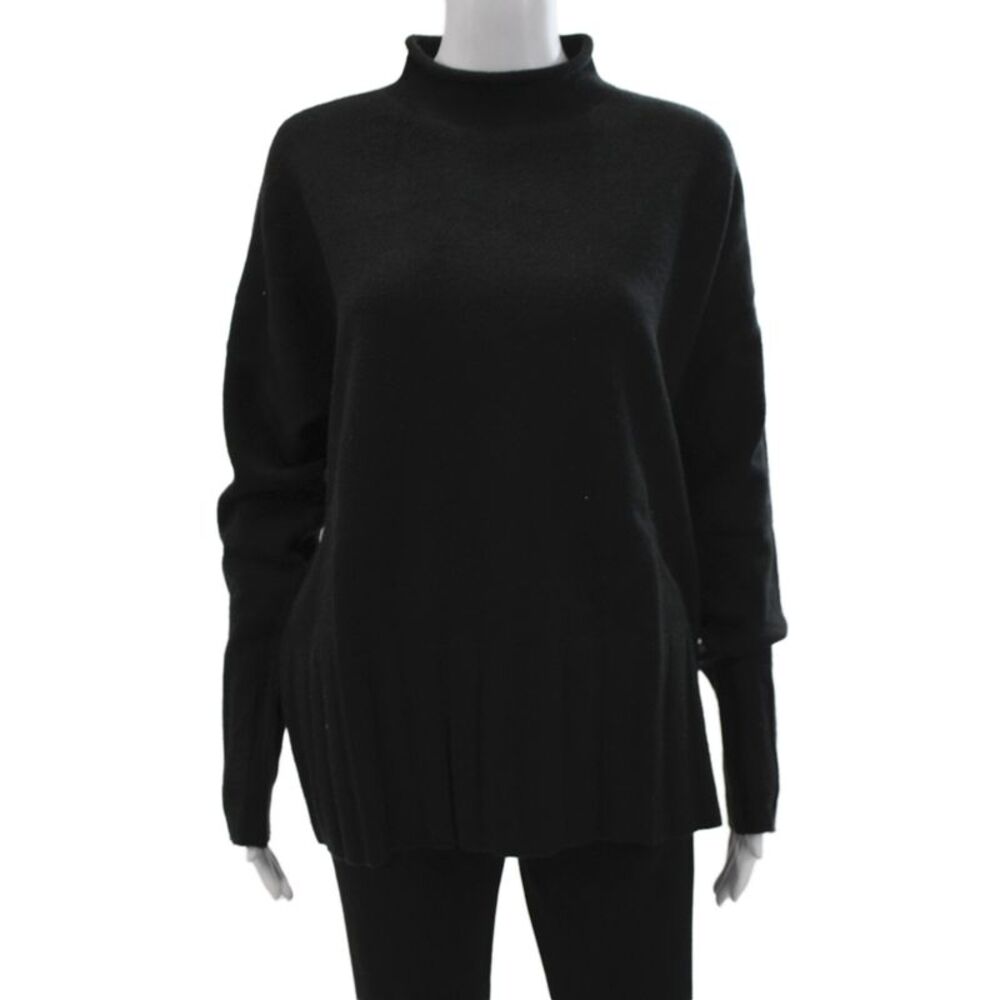 Renuar Womens Pullover Sweater Mock Neck Long Sleeve Black Size XL